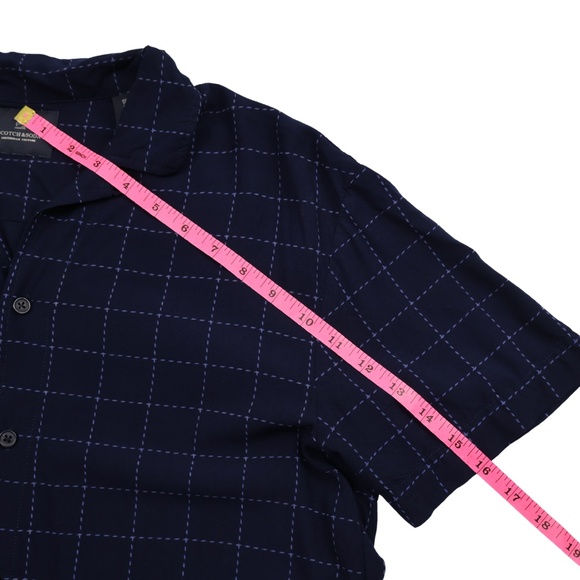 Scotch & Soda Amsterdam Couture Blue Windowpane Blouse Medium - Picture 11 of 11